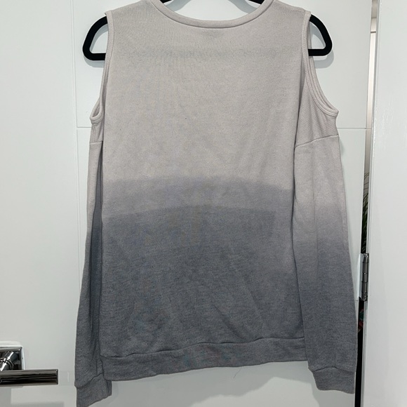 Topshop Ombre Cold Shoulder Long Sleeve Top - Picture 8 of 12